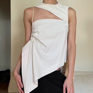 Authentic Balenciaga Asymmetric Unisex Top With Cape